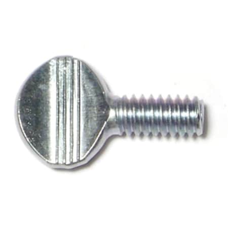 Thumb Screw, 1/4-20 Thread Size, Spade, Zinc Plated Steel, 1/2 In Lg, 4 PK